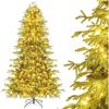 image6FT PreLit Artificial Christmas Tree Hinged Xmas Tree with 270 Warm White LED Lights 746 Branch Tips ampamp Folding Metal Stand Indoor Holiday Decoration for Home Office ampamp Party 6ft7ft