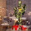 image6ft Artificial Cactus Christmas Tree PreLit Xmas Tree with 120 LED Lights Red ampamp Golden Ornaments ampamp Yellow Bowknot Seasonal Holiday Decoration Tree for Home Office Mall Party 6ft7ft