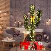 image6ft Artificial Cactus Christmas Tree PreLit Xmas Tree with 120 LED Lights Red ampamp Golden Ornaments ampamp Yellow Bowknot Seasonal Holiday Decoration Tree for Home Office Mall Party 6ft6ft