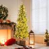 image7FT Prelit Artificial Christmas Tree Cashmere Xmas Tree with 502 Pine Needles 300 Warm White LED Lights with Bulb Cover Natural Pine Cones Foldable Metal Stand for Home Office 7ft7ft