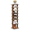 image7Tiers Shoe Rack Tall Vertical Shoe Storage with Removable Shelves ampamp Antitoppling Device Slim Corner Shoe Shelf Organizer for Entryway Closet Small Space Rustic BrownRustic Brown