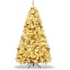 imageArtificial Christmas Tree 75ft Snow Flocked Hinged Pine Tree with 1010 Branch Tips ampamp 450 Warm LED Lights Portable Metal Base Perfect Xmas Decoration for Home Office Party 75ft7ft 6in