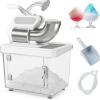 imageCommercial Snow Cone Machine 660 LBSH 300W ETL Approved Electric Ice Crusher with Safety OnOff Switch ampamp Dual Blades Stainless Steel Shaved Ice Machine for Home Bar Restaurant WhiteWhite
