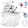 imageCommercial Snow Cone Machine 660 LBSH 300W ETL Approved Electric Ice Crusher with Safety OnOff Switch ampamp Dual Blades Stainless Steel Shaved Ice Machine for Home Bar Restaurant WhiteGrey