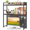 imageDesk Hutch Dorm with Pegboard 37W Desk Shelf for Top of Desk with 2Tier Multipurpose Display Shelf ampamp Metal Frame Desktop Bookshelf for Home Office College Dormitory