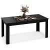 imageDining Table for 46 People 63 Wood Rectangular Dinner Table with LShaped Legs Farmhouse Dinette Table Modern Kitchen Table for Apartment Living Room Restaurant Dining Room BlackBlack
