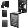 imageGRAFFY Modern Black WallMounted Folding Desk 24quot x 34quot x 575quot L x W x H MultiFunction Table with Storage Shelves ampamp Hooks Computer Desk Laptop Workstation Home OfficeBlack