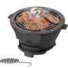 imageHibachi Grill Portable Cast Iron Charcoal Grill with Air Regulating Door ampamp Fire Gate Grate Lifter Small Tabletop Japanese Yakitori Grill for Outdoor Camping Picnic Party RectangleRound