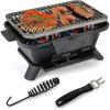 imageHibachi Grill Portable Cast Iron Charcoal Grill with Air Regulating Door ampamp Fire Gate Grate Lifter Small Tabletop Japanese Yakitori Grill for Outdoor Camping Picnic Party RectangleRectangle