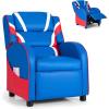 imageKids Recliner Kids Gaming Recliner Chair wAdjustable Backrest ampamp Footrest 2 Side Pockets Leather Armchair for Nursery Bedroom Comfy Toddler Chair Sofa for Boys ampamp Girls BlueBlue