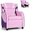 imageKids Recliner Kids Gaming Recliner Chair wAdjustable Backrest ampamp Footrest 2 Side Pockets Leather Armchair for Nursery Bedroom Comfy Toddler Chair Sofa for Boys ampamp Girls BluePink