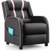 imageKids Recliner Kids Reclining Chair wAdjustable Backrest ampamp Footrest 2 Side Pockets Leather Armchair for Boys ampamp Girls Comfy Toddler Gaming Chair for Nursery Bedroom Black  BlueBlack  Pink