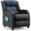 imageKids Recliner Kids Reclining Chair wAdjustable Backrest ampamp Footrest 2 Side Pockets Leather Armchair for Boys ampamp Girls Comfy Toddler Gaming Chair for Nursery Bedroom Black  BlueBlack  Blue