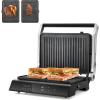 imagePanini Grill Press Sandwich Maker 3 In 1 Sandwich Maker with Removable Plates ampamp Led Display 1200w Panini Press Machine for Toaster Bread BBQ Vegetable