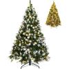 imageSnow Sprayed Christmas Tree 75FT Prelit Xmas Tree with 550 LED Lights Hinged Branches ampamp Removable Metal Stand Holiday Festival Artificial Tree for Indoor Decoration 75FT9ft