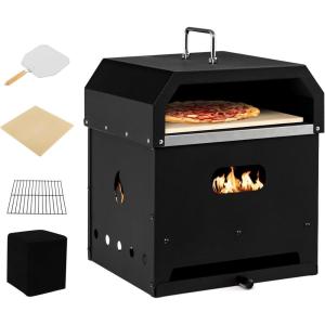 image4 in 1 Pizza Oven Outdoor 2Layer Detachable Pizza Oven wShovel Pizza Stone Cooking Grill Protective Cover ampamp Convenient Handle Charcoal Grill Oven ampamp Fire Pit for Party Camping BBQ