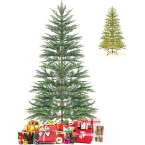 image65FT Artificial Cypress Christmas Tree Prelit Xmas Tree w 430 Warm White LED Lights ampamp 470 PE Branch Tips Holiday Decoration wAuto Timer ampamp Foldable Metal Stand for Home Office 65FT6ft 5in