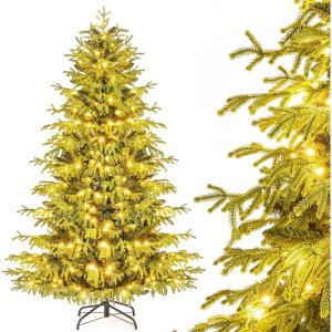 image6FT PreLit Artificial Christmas Tree Hinged Xmas Tree with 270 Warm White LED Lights 746 Branch Tips ampamp Folding Metal Stand Indoor Holiday Decoration for Home Office ampamp Party 6ft6ft