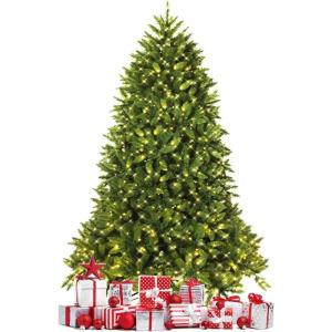 image6FT PreLit Artificial Christmas Tree Premium Spruce Tree with 650 LED Lights ampamp 8 Lighting Modes Hinged Branches ampamp Foldable Metal Stand Ideal for Home Office Party 6ft5ft