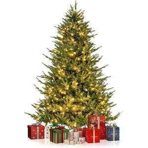 image6FT PreLit Christmas Tree Artificial Christmas Tree with 280 Warm White LED Lights 8 Lighting Modes Foldable Xmas Tree for Home Living Room Holiday Decoration ampamp Family Gatherings 6ft6ft
