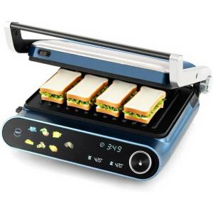 image7In1 Sandwich Maker with LED Touch Panel ampamp NoStick Plates Electric Panini Maker with Temperature ampamp Time Control Sandwich Press with 5Level Adjustment for Bread Cheese Vegetables