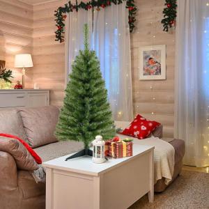 imageArtificial Christmas Tree 3FT 116 Hinged Lush Branch Tips with PVC Material Stable Structure Lightweight ampamp Easy Assembly Xmas Tree for Party Festival ampamp Holiday DecorationPinkGreen