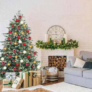 imageArtificial Christmas Tree Xmas Tree with FlameResistant PEampampPVC and Foldable Metal Stand Indoor Holiday Decoration for Home Office School and Restaurant Green 6ft6ft