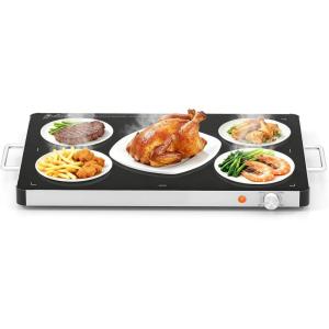 imageElectric Warming Tray 21 x 16 Food Warmer with Adjustable Temperature Control Overheat Protection Full Surface Heating Tempered Glass Food Warming Mat for Parties Buffet 1 21quot x 16quot21 x 16