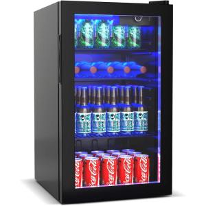 imageMini Fridge 60 Can Freestanding Drink Cooler with Glass door Removable Shelves for Soda Beer Wine Compact Small Refrigerator for Bedroom Office Dorm 16 CuFt 16 Cu Ft32 Cu Ft