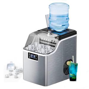 imagePortable Ice Makers Countertop 40LBS24H 24 Pcs15 Mins 2 Ways to Add Water Ice Scoop ampamp Basket Compact SelfCleaning Ice Machine for Home Office Bar Party