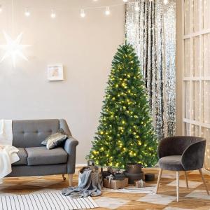 imagePreLit Christmas Tree 6 FT Green Artificial Xmas Tree with Remote Control 350 4 Color LED Lights 9 Lighting Modes Folding Metal Stand for Holiday Decoration ampamp Home Party 6FT8ft