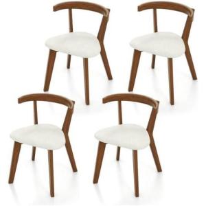 imageWooden Dining Chairs Set of 2 Upholstered Kitchen Chairs with Rubber Wood Frame Padded Seat and Curved Backrest Farmhouse Kitchen Side Chairs for Living Room Restaurant Apartment2