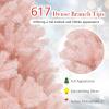 image7 FT Pink Artificial Christmas Tree Unlit Hinged Spruce Full Tree with Foldable Metal Base Festive Decoration Tree for Home Living Room Holiday Party ampamp Office 7FT6ft