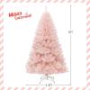image7 FT Pink Artificial Christmas Tree Unlit Hinged Spruce Full Tree with Foldable Metal Base Festive Decoration Tree for Home Living Room Holiday Party ampamp Office 7FT6ft