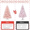 image7 FT Pink Artificial Christmas Tree Unlit Hinged Spruce Full Tree with Foldable Metal Base Festive Decoration Tree for Home Living Room Holiday Party ampamp Office 7FT6ft