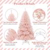 image7 FT Pink Artificial Christmas Tree Unlit Hinged Spruce Full Tree with Foldable Metal Base Festive Decoration Tree for Home Living Room Holiday Party ampamp Office 7FT6ft