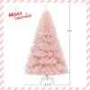 image7 FT Pink Artificial Christmas Tree Unlit Hinged Spruce Full Tree with Foldable Metal Base Festive Decoration Tree for Home Living Room Holiday Party ampamp Office 7FT7ft