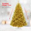 imageArtificial Christmas Tree 75FT Spruce Full Tree Design Hinged with 1258 Branch Tips ampamp Foldable Metal Stand Easy Assembly Holiday Decoration Xmas Tree for Festival Pink 75FTGold