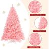 imageArtificial Christmas Tree 75FT Spruce Full Tree Design Hinged with 1258 Branch Tips ampamp Foldable Metal Stand Easy Assembly Holiday Decoration Xmas Tree for Festival Pink 75FTPink
