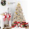 imageArtificial Christmas Tree 75FT Spruce Full Tree Design Hinged with 1258 Branch Tips ampamp Foldable Metal Stand Easy Assembly Holiday Decoration Xmas Tree for Festival Pink 75FTSilver