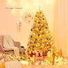 imageArtificial Christmas Tree 75FT Spruce Full Tree Design Hinged with 1258 Branch Tips ampamp Foldable Metal Stand Easy Assembly Holiday Decoration Xmas Tree for Festival Pink 75FTGold