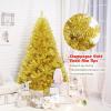 imageArtificial Christmas Tree 75FT Spruce Full Tree Design Hinged with 1258 Branch Tips ampamp Foldable Metal Stand Easy Assembly Holiday Decoration Xmas Tree for Festival Pink 75FTGold