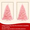 imageArtificial Christmas Tree 75FT Spruce Full Tree Design Hinged with 1258 Branch Tips ampamp Foldable Metal Stand Easy Assembly Holiday Decoration Xmas Tree for Festival Pink 75FTPink