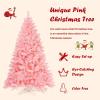 imageArtificial Christmas Tree 75FT Spruce Full Tree Design Hinged with 1258 Branch Tips ampamp Foldable Metal Stand Easy Assembly Holiday Decoration Xmas Tree for Festival Pink 75FTPink