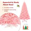 imageArtificial Christmas Tree 75FT Spruce Full Tree Design Hinged with 1258 Branch Tips ampamp Foldable Metal Stand Easy Assembly Holiday Decoration Xmas Tree for Festival Pink 75FTPink