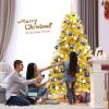 imageArtificial Christmas Tree 75FT Spruce Full Tree Design Hinged with 1258 Branch Tips ampamp Foldable Metal Stand Easy Assembly Holiday Decoration Xmas Tree for Festival Pink 75FTGold