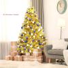 imageArtificial Christmas Tree 75FT Spruce Full Tree Design Hinged with 1258 Branch Tips ampamp Foldable Metal Stand Easy Assembly Holiday Decoration Xmas Tree for Festival Pink 75FTGold
