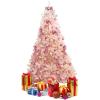 image7 FT Pink Artificial Christmas Tree Unlit Hinged Spruce Full Tree with Foldable Metal Base Festive Decoration Tree for Home Living Room Holiday Party ampamp Office 7FT7ft