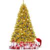 imageArtificial Christmas Tree 75FT Spruce Full Tree Design Hinged with 1258 Branch Tips ampamp Foldable Metal Stand Easy Assembly Holiday Decoration Xmas Tree for Festival Pink 75FTGold