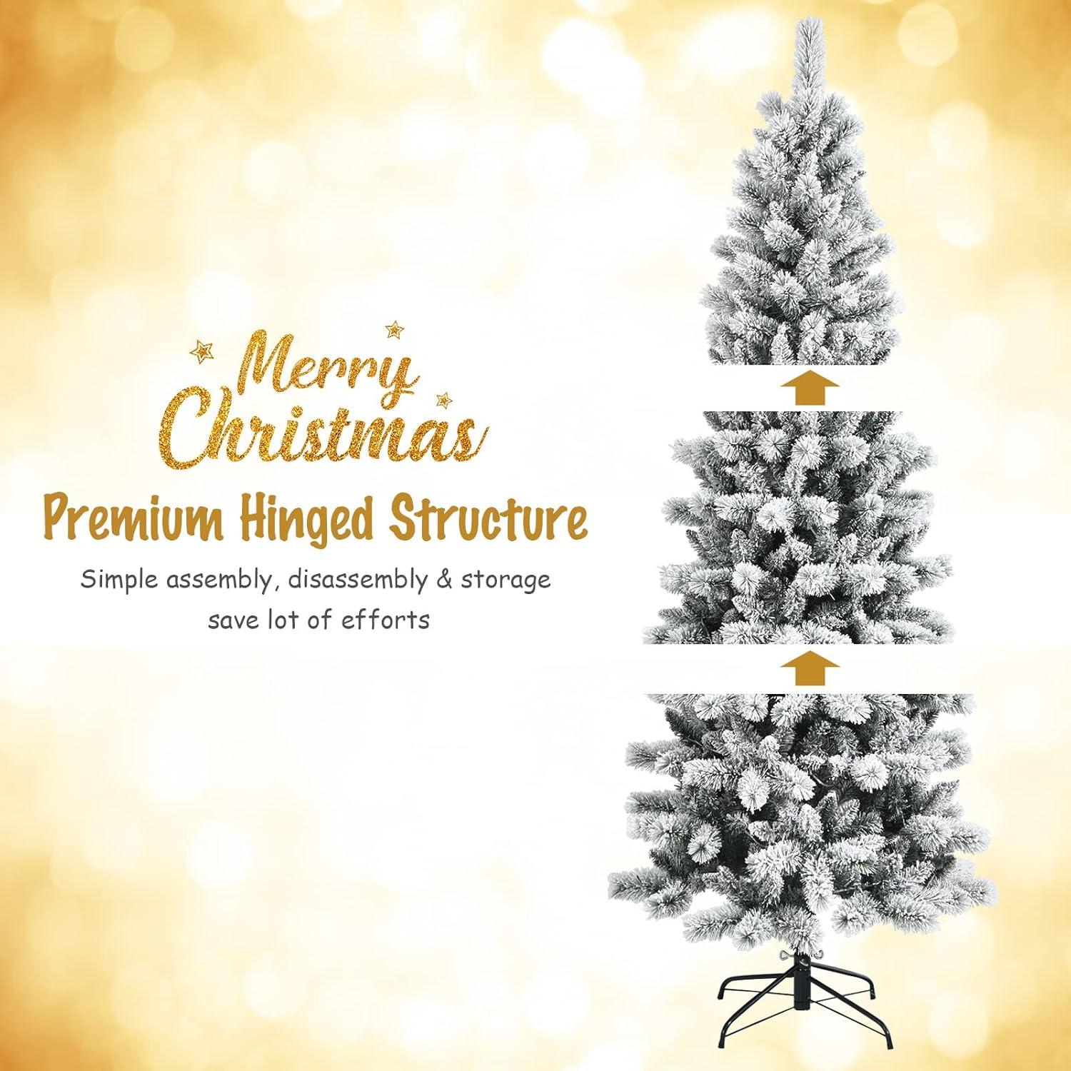 imageChristmas Tree 75 FT Artificial Decoration Tree wPVC Branch Tips Colorful Xmas Ball Decoration ampamp 300 LED Lights Foldable Metal Stand9 Light Strip Modes Xmas Tree for HomeOffice 75ft7ft 6in